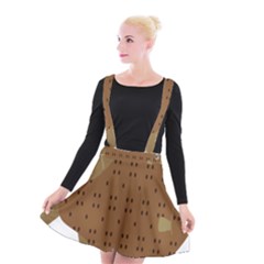 Illustrain Animals Reef Fish Sea Beach Water Seaword Brown Polka Suspender Skater Skirt