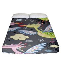 Dragonfly Animals Dragom Monster Fair Cloud Circle Polka Fitted Sheet (king Size)