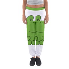 Illustrain Frog Animals Green Face Smile Women s Jogger Sweatpants by Mariart