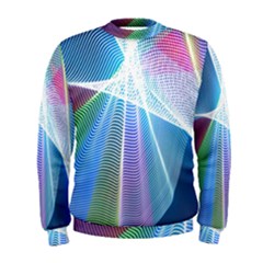 Light Means Net Pink Rainbow Waves Wave Chevron Green Blue Sky Men s Sweatshirt by Mariart