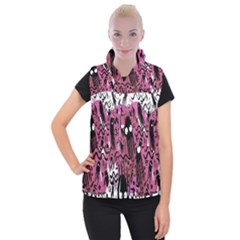 Octopus Colorful Cartoon Octopuses Pattern Black Pink Women s Button Up Puffer Vest by Mariart