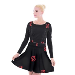 Seamless Pattern With Symbol Sex Men Women Black Background Glowing Red Black Sign Suspender Skater Skirt