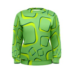 Shapes Green Lime Abstract Wallpaper Women s Sweatshirt by Mariart