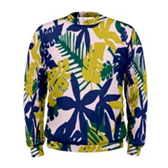 Tropics Leaf Yellow Green Blue Men s Sweatshirt by Mariart