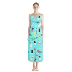 Summer Pattern Button Up Chiffon Maxi Dress by Valentinaart