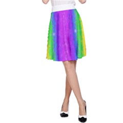 Striped Painted Rainbow A-line Skirt by Brini