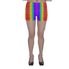 Striped Painted Rainbow Skinny Shorts by Brini