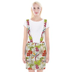 Flower Floral Red Green Tropical Braces Suspender Skirt