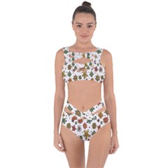 Flower Floral Sunflower Rose Pattern Base Bandaged Up Bikini Set 