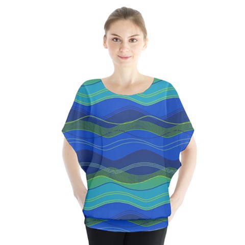 Geometric Line Wave Chevron Waves Novelty Blouse by Mariart