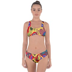 Line Star Polka Dots Plaid Circle Criss Cross Bikini Set