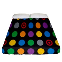 Polka Dots Rainbow Circle Fitted Sheet (queen Size)