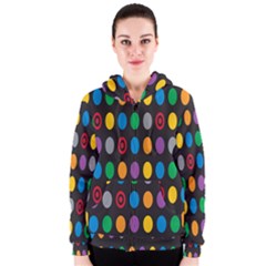 Polka Dots Rainbow Circle Women s Zipper Hoodie by Mariart