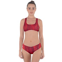 Stone Red Volcano Criss Cross Bikini Set by Mariart