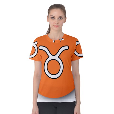 Taurus Symbol Sign Orange Women s Cotton Tee by Mariart