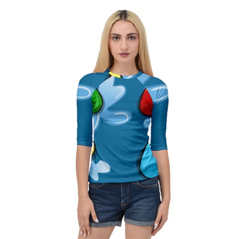 Water Balloon Blue Red Green Yellow Spot Quarter Sleeve Tee by Mariart