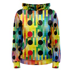 Watermark Circles Squares Polka Dots Rainbow Plaid Women s Pullover Hoodie