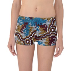 Aboriginal Art – Wetland Dreaming Reversible Boyleg Bikini Bottoms by hogartharts