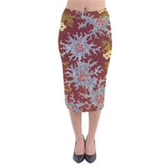 Aboriginal Art – Riverside Dreaming Velvet Midi Pencil Skirt by hogartharts