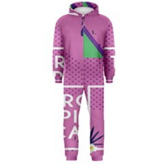 Behance Feelings Beauty Polka Dots Leaf Triangle Tropical Pink Hooded Jumpsuit (men)  by Mariart