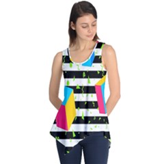 Cube Line Polka Dots Horizontal Triangle Pink Yellow Blue Green Black Flag Sleeveless Tunic by Mariart