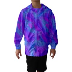 Original Purple Blue Fractal Composed Overlapping Loops Misty Translucent Hooded Wind Breaker (kids) by Mariart