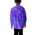 Original Purple Blue Fractal Composed Overlapping Loops Misty Translucent Hooded Wind Breaker (Kids) View2