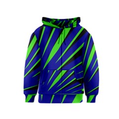 Rays Light Chevron Blue Green Black Kids  Zipper Hoodie by Mariart