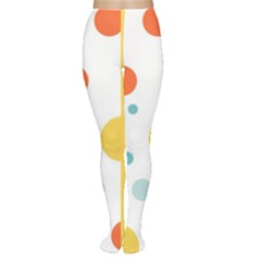 Stripes Dots Line Circle Vertical Yellow Red Blue Polka Women s Tights by Mariart