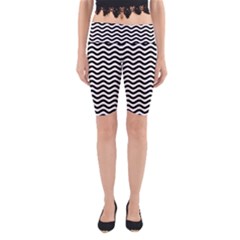 Waves Stripes Triangles Wave Chevron Black Yoga Cropped Leggings