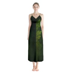 Beautiful Fractal Pines In The Misty Spring Night Button Up Chiffon Maxi Dress by jayaprime