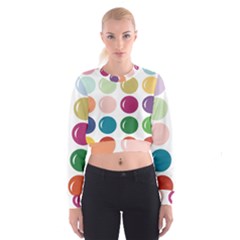 Brights Pastels Bubble Balloon Color Rainbow Cropped Sweatshirt by Mariart