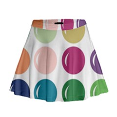 Brights Pastels Bubble Balloon Color Rainbow Mini Flare Skirt by Mariart