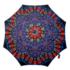 Circle Purple Green Tie Dye Kaleidoscope Opaque Color Hook Handle Umbrellas (small) by Mariart