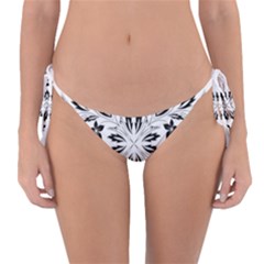 Floral Element Black White Reversible Bikini Bottom by Mariart