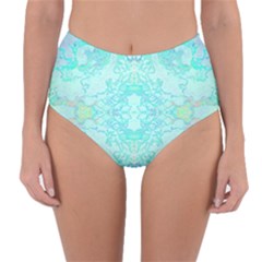 Green Tie Dye Kaleidoscope Opaque Color Reversible High-waist Bikini Bottoms by Mariart