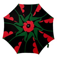 Illustrators Portraits Plants Green Red Polka Dots Hook Handle Umbrellas (large)