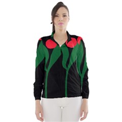 Illustrators Portraits Plants Green Red Polka Dots Wind Breaker (women)