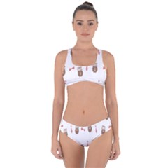 Insulated Owl Tie Bow Scattered Bird Criss Cross Bikini Set by Mariart