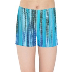 Line Tie Dye Green Kaleidoscope Opaque Color Kids Sports Shorts