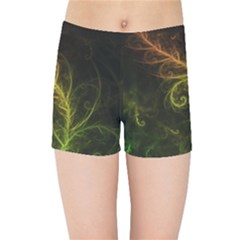 Fractal Hybrid Of Guzmania Tuti Fruitti And Ferns Kids Sports Shorts