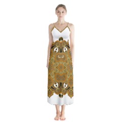 Ornate Mandala Button Up Chiffon Maxi Dress by Valentinaart