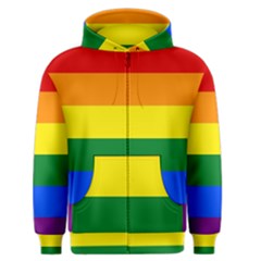 Pride Rainbow Flag Men s Zipper Hoodie by Valentinaart