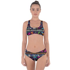 Cute Hipster Elephant Backgrounds Criss Cross Bikini Set