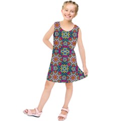 Jewel Tiles Kaleidoscope Kids  Tunic Dress by WolfepawFractals