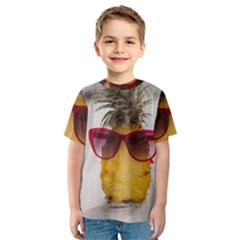 Pineapple With Sunglasses Kids  Sport Mesh Tee