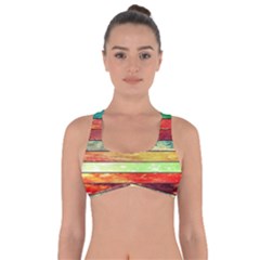 Stripes Color Oil Got No Strings Sports Bra by BangZart