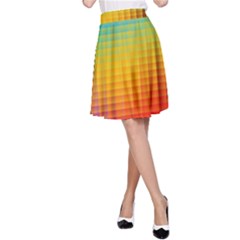 Blurred Color Pixels A-line Skirt by BangZart