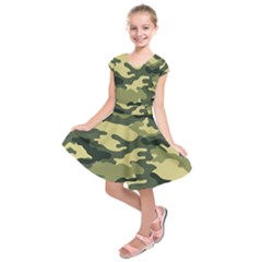 Camouflage Camo Pattern Kids  Short Sleeve Dress by BangZart