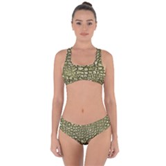 Aligator Skin Criss Cross Bikini Set by BangZart